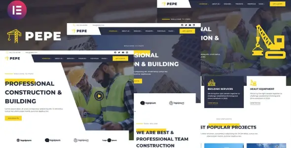 Pepe – Building & Construction Business Services Elementor Template Kit